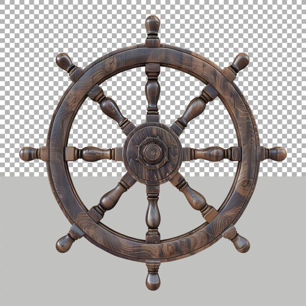 PSD la roue du navire pirate sur un fond transparent