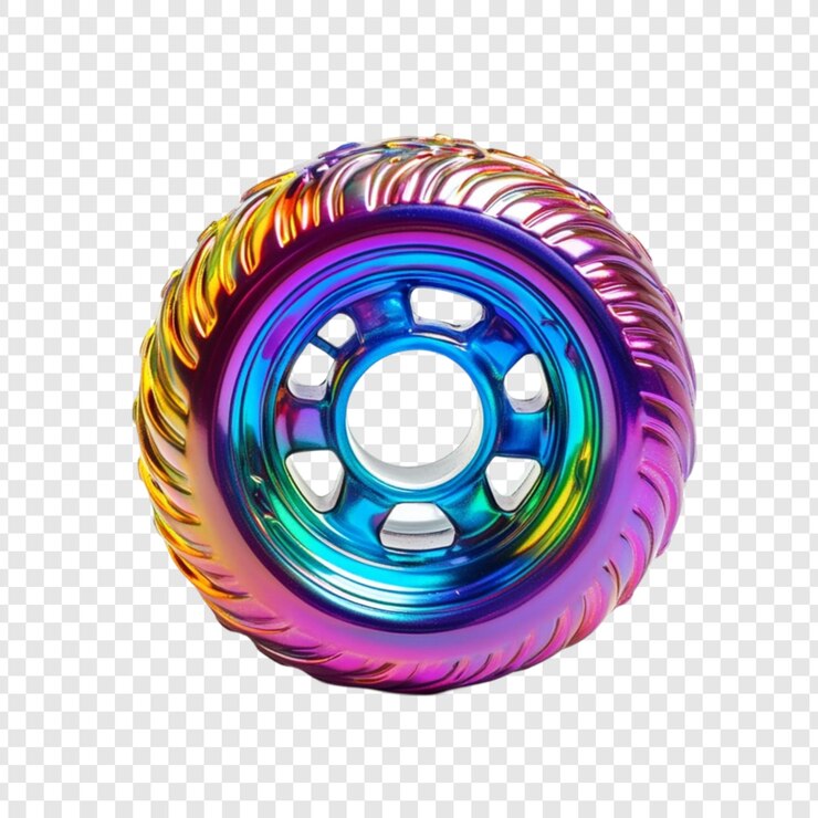 PSD une roue iridescente vibrante des couleurs éblouissantes un design élégant une lueur impressionnante
