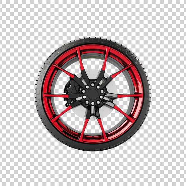 PSD une roue et un pneu sont sur un fond transparent