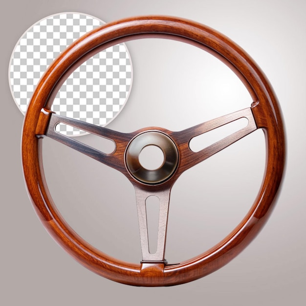 PSD roue de voiture en bois antique isolée sur fond transparent