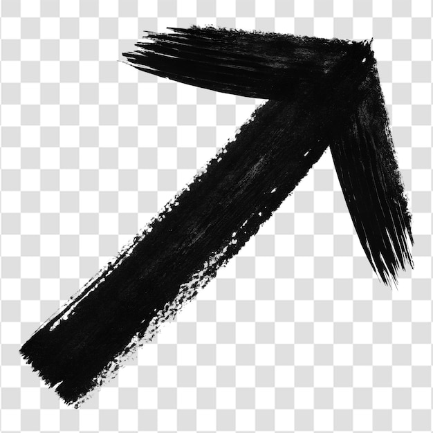 Rough Hand Sketched Black Zigzag Arrow With Stroke Thickness Pointing up on a White Background