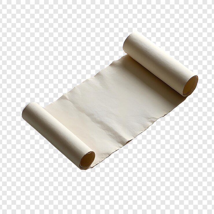 PSD rouleau de papier sur fond transparent