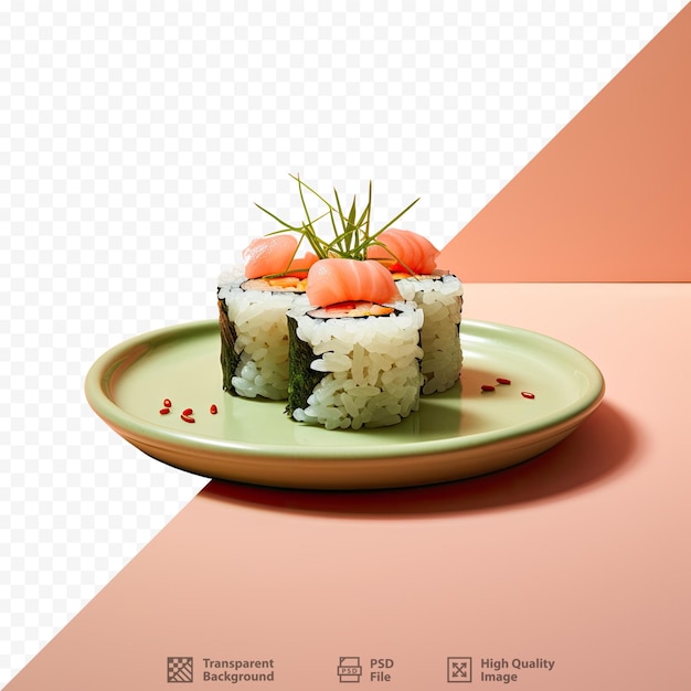 PSD rouleau de sushi aux crevettes sur un plat