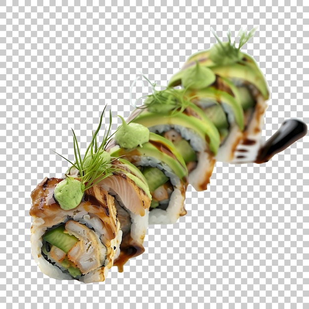 PSD rouleau de sushi de dragon png avec fond transparent