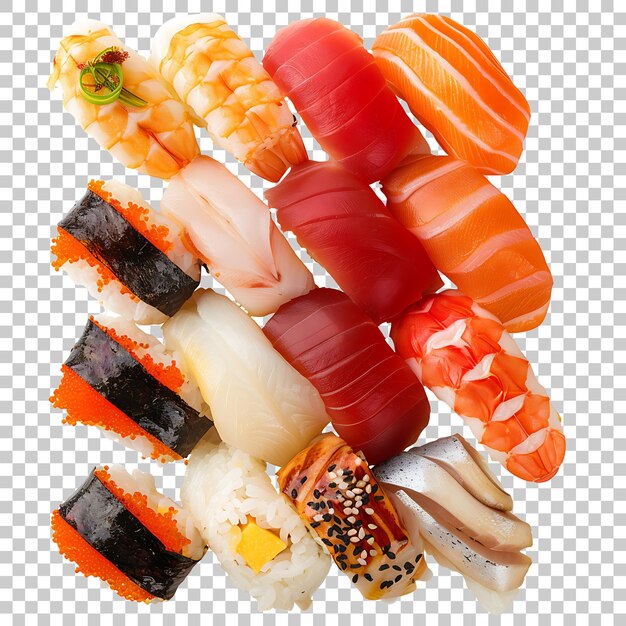 PSD rouleau de sushi nigiri en png avec fond transparent