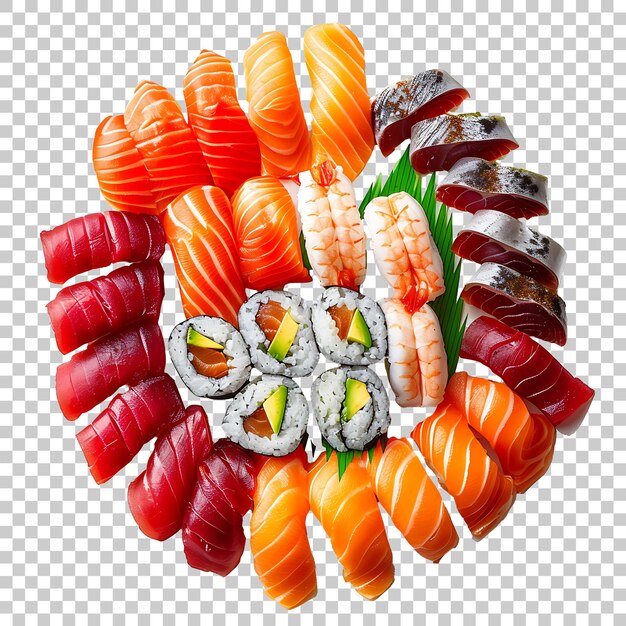 PSD rouleau de sushi sashimi en png avec fond transparent