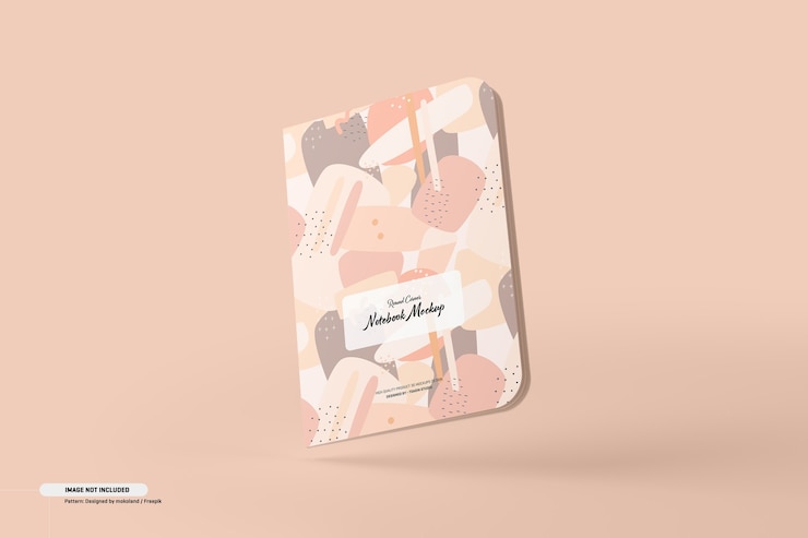 PSD round corner notebook mockup