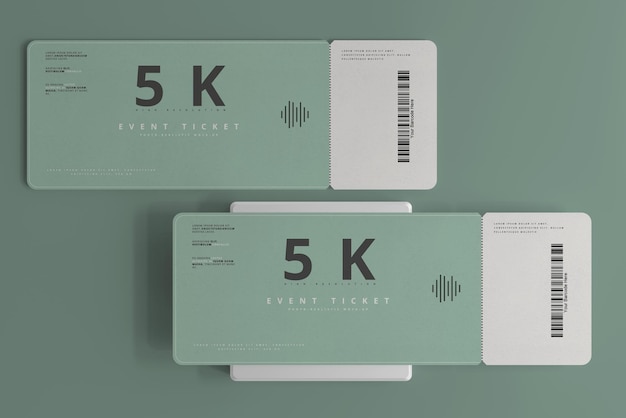 Round Corner Ticket Mockup