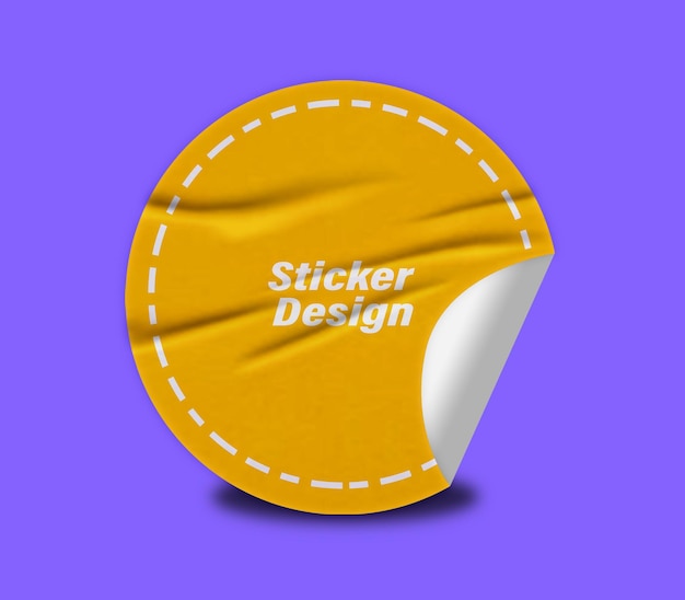 Round Peel Sticker Mockup Design PSD Vorlage