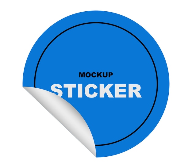 Round Sticker PSD para Mockup