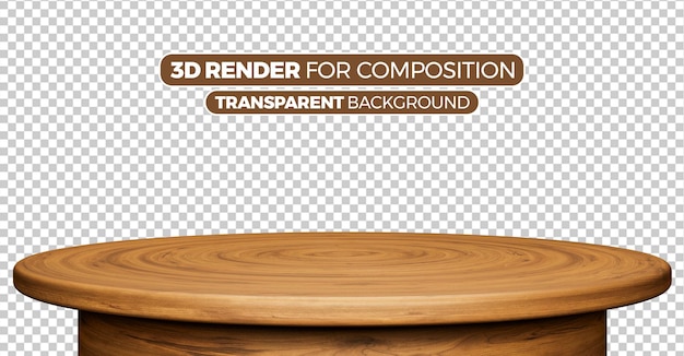 PSD round wooden composition table 2