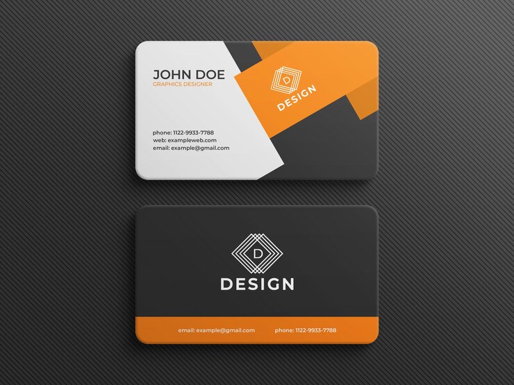 Rounded corner pattern background business card mockup