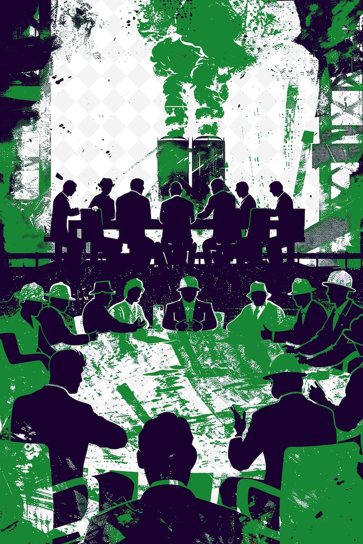 PSD roundtable with a presidential candidate and bitcoin miners flat illustration election campaign