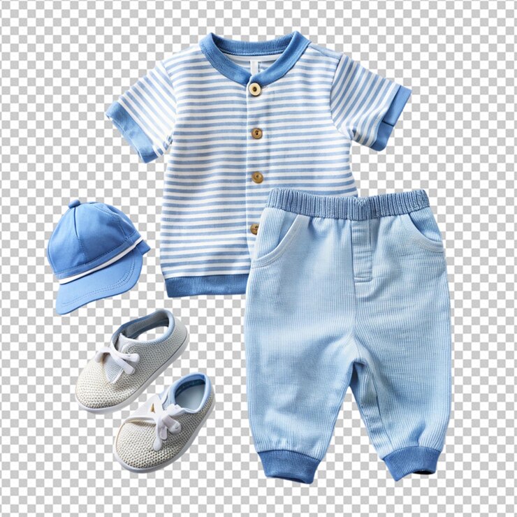 PSD roupas de bebé para rapazes com fundo branco