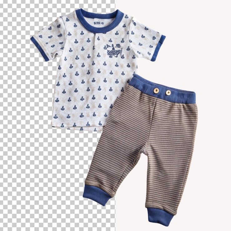 PSD roupas de bebé para rapazes com fundo transparente