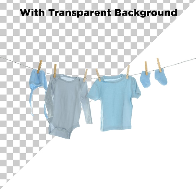 Roupas de bebê penduradas no fio de roupa