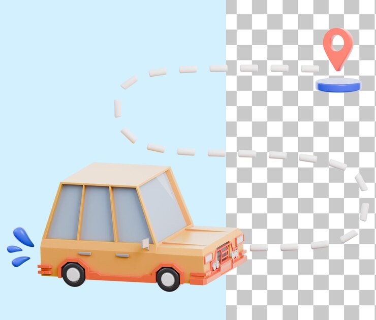 PSD route delivery 3d icon