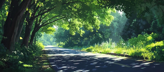 La route de la forêt tranquille