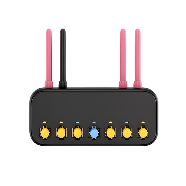 Router Sem Fio Moderno com Antenas Ilustração 3D para Internet de Rede e Conceição de Tecnologia