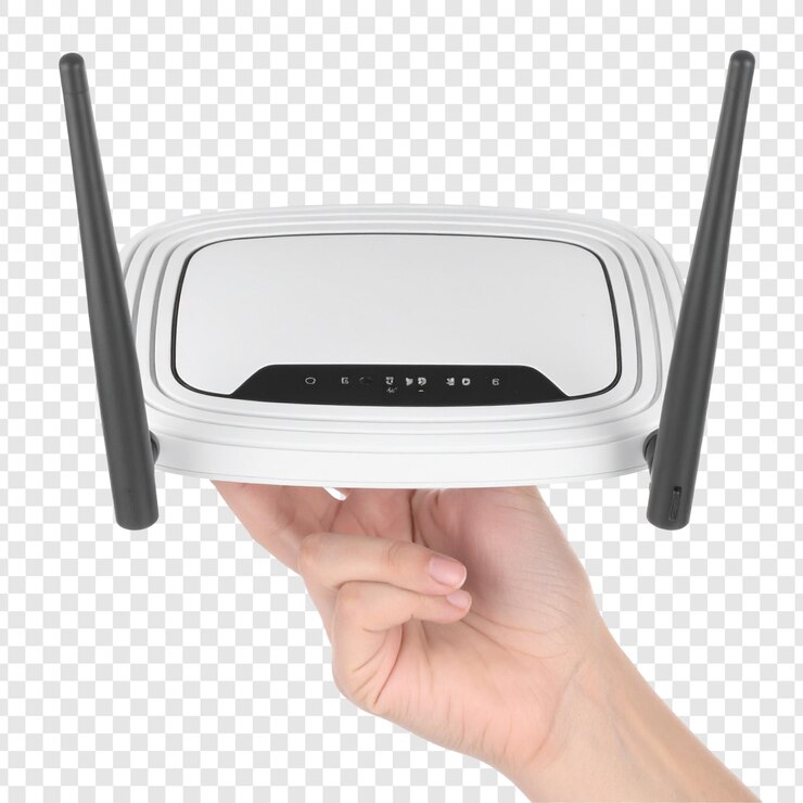 PSD router sem fios portátil contra um fundo transparente