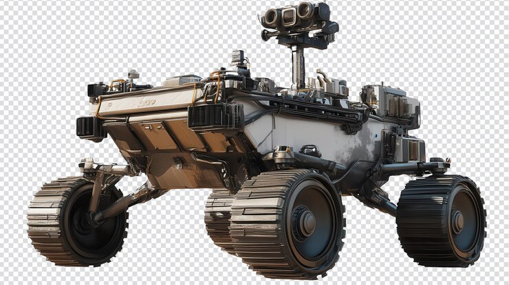 PSD rover espacial de alta resolución aislado en un fondo transparente ideal para proyectos educativos y creativos