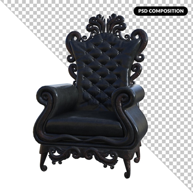 Royal arm chair isolated 3d