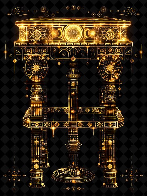 Royal Bar Stools 8 Bit Pixel mit komplizierten Designs und Gold PNG Unique Y2K Design Collection