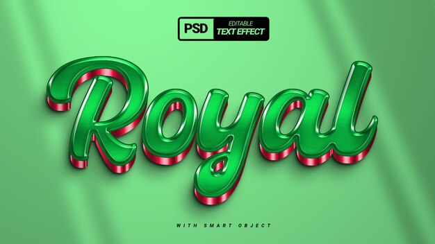 Royal golden green 3d shiny text effect design