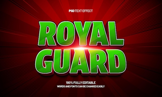 royal guard editable text effect with a royal and knight text effect