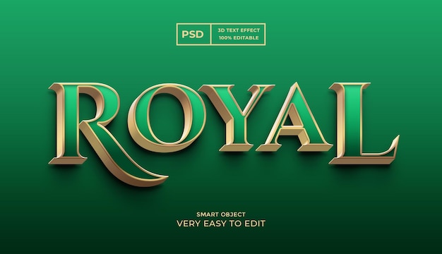 Royal luxury bearbeitbarer psd-3d-textstileffekt