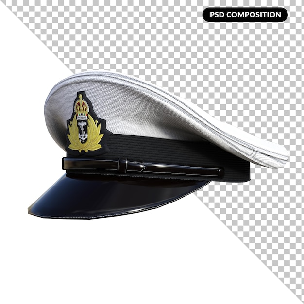 PSD royal navy cap e insignia isolado 3d