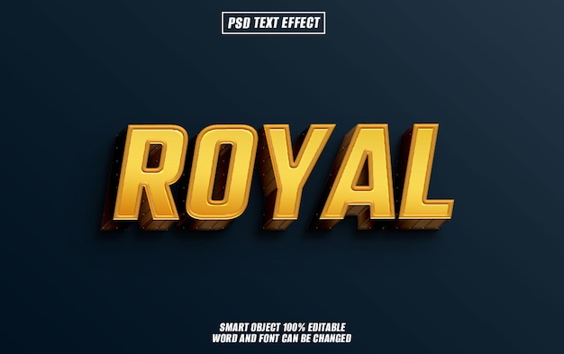 royal Text-Effekt-Schriftart bearbeitbare Typographie 3D-Text