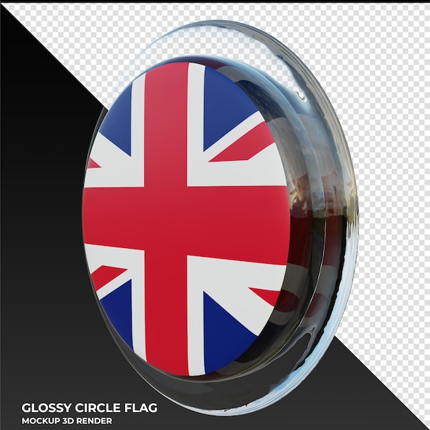 PSD royaume-uni0002 drapeau de cercle brillant texturé 3d réaliste