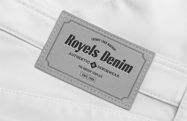 PSD royels denim-label-mockup