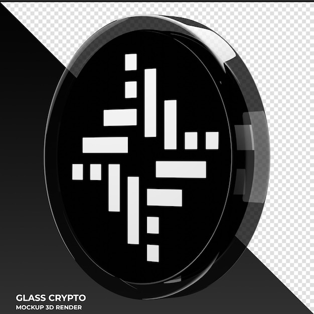RSK Infrastructure Framework RIF Glass Crypto Coin 3D Illustration