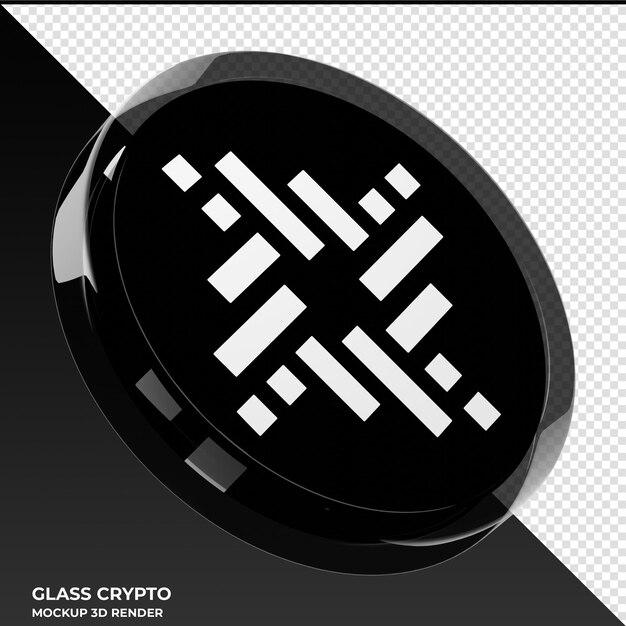 RSK Infrastructure Framework RIF Glass Crypto Coin Ilustração 3D