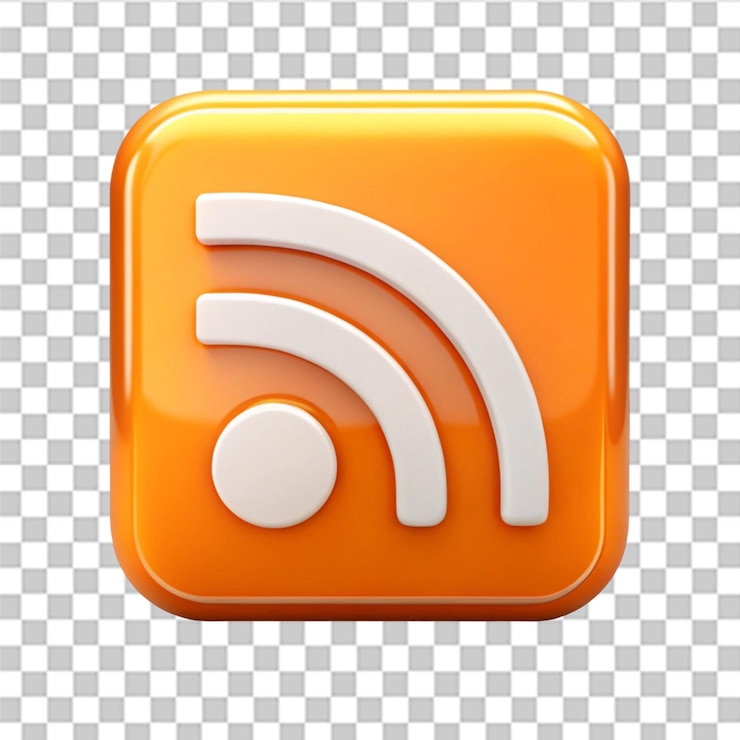 PSD rss-symbol auf durchsichtigem hintergrund isoliert