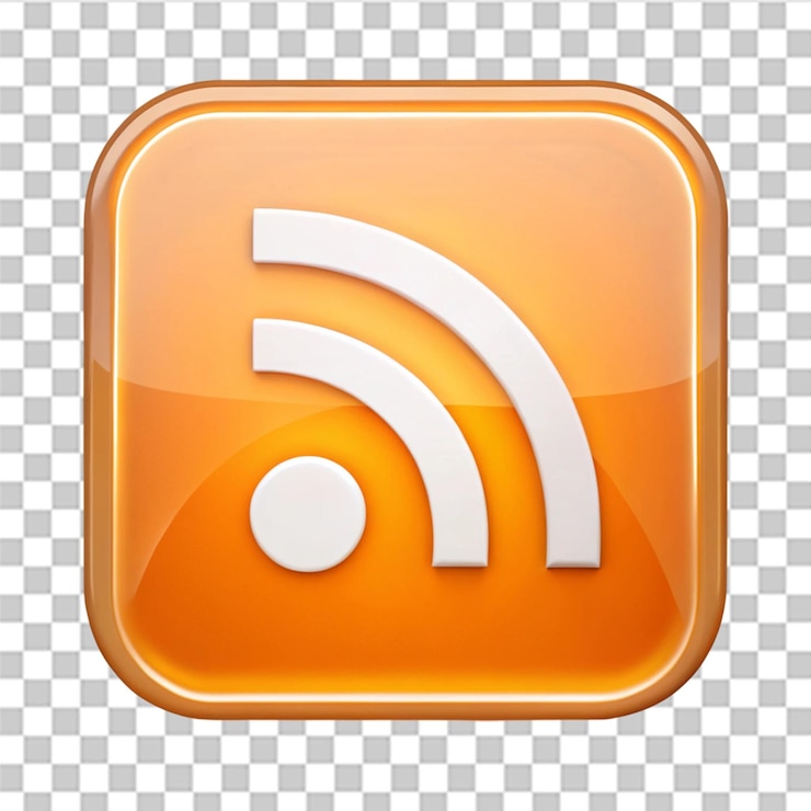 PSD rss-symbol auf durchsichtigem hintergrund isoliert