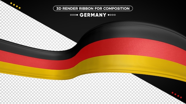 PSD ruban 3d allemagne avec les couleurs du drapeau