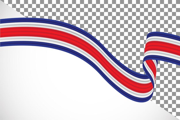 PSD ruban 3d du drapeau du costa rica48