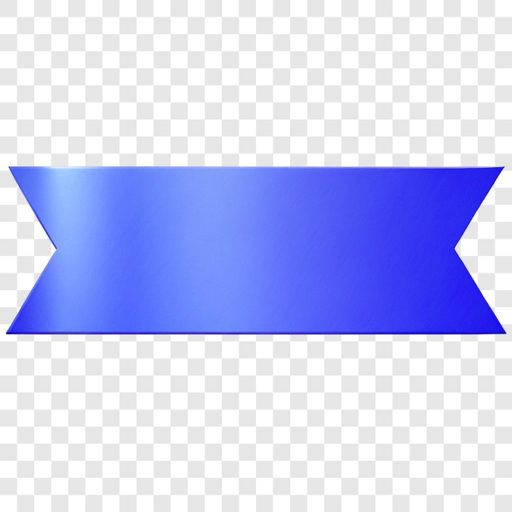 PSD un ruban bleu qui dit quot le mot ruban quot est sur un fond transparent
