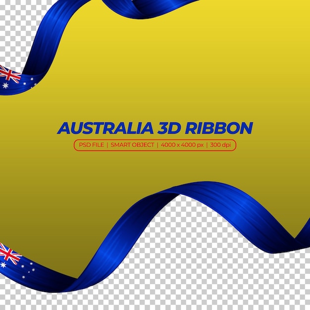 PSD un ruban avec le drapeau australien en couleur 3d