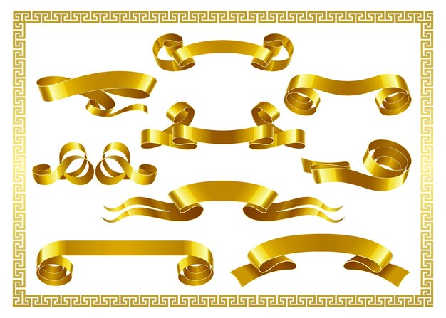 PSD le ruban d'or et la bordure