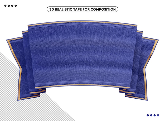 Ruban réaliste 3d bleu
