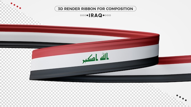 PSD ruban de rendu 3d de l'irak pour la composition