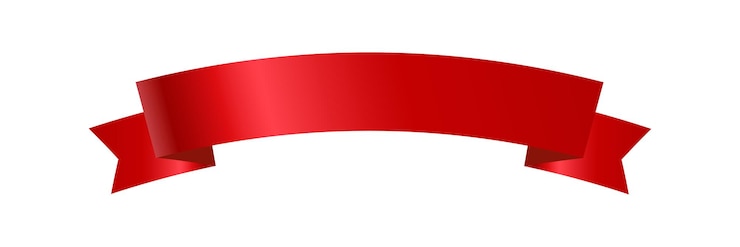 PSD un ruban rouge décoratif en soie brillante