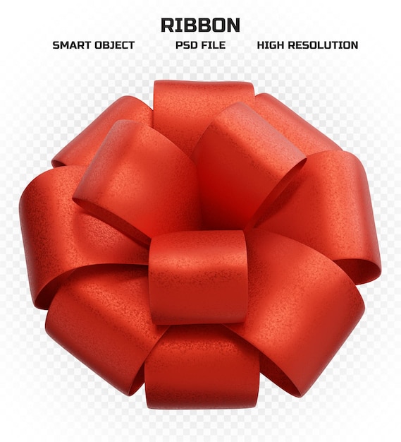 Ruban Rouge Mat Réaliste En Haute Résolution Pour La Décoration