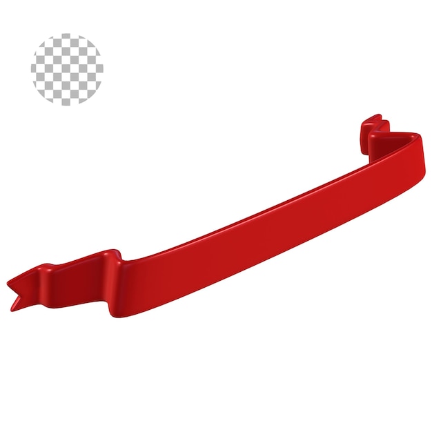 ruban rouge rendu 3d isolé