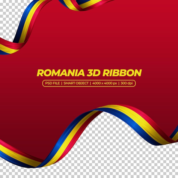 Ruban, à, Roumanie, Drapeau, Couleur, 3d