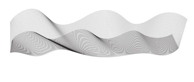 Des rubans ondulés noirs abstraits faits de lignes ondulées noires et de lignes courbes Swirls et courbes design tem
